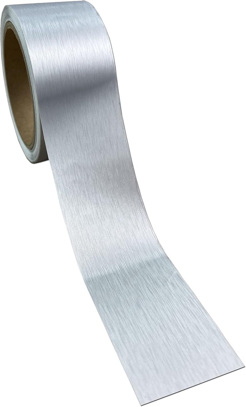 LZLRUN High Gloss Silver Vinyl Tape (Silver Brushed Metallic, 2Inches x 30Feet) - Image 2